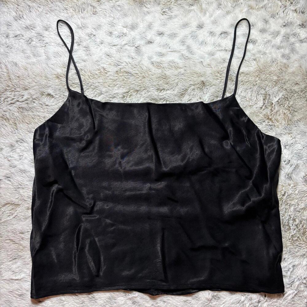 Zara Cami Crop Satin Buttons Adjustable Spaghetti Strap tank top medium